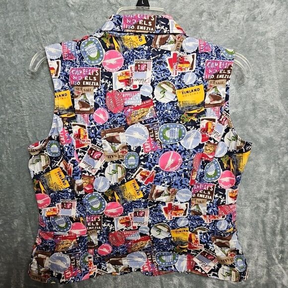 Christopher And Banks Vest Women's Sz M multicolored cotton spandex - Picture 6 of 9